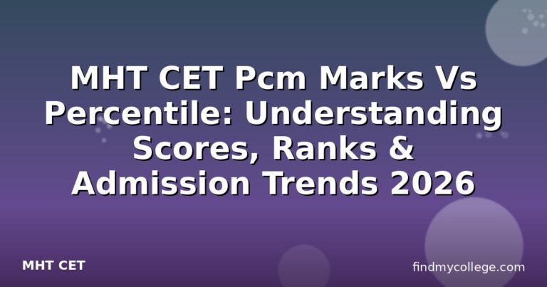 MHT CET Pcm Marks Vs Percentile: Understanding Scores, Ranks & Admission Trends 2026