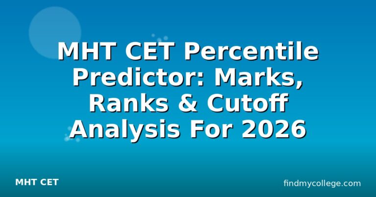 MHT CET Percentile Predictor: Marks, Ranks & Cutoff Analysis For 2026