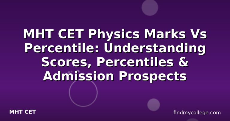 MHT CET Physics Marks Vs Percentile: Understanding Scores, Percentiles & Admission Prospects