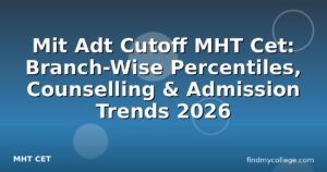 Mit Adt Cutoff MHT Cet: Branch-Wise Percentiles, Counselling & Admission Trends 2026