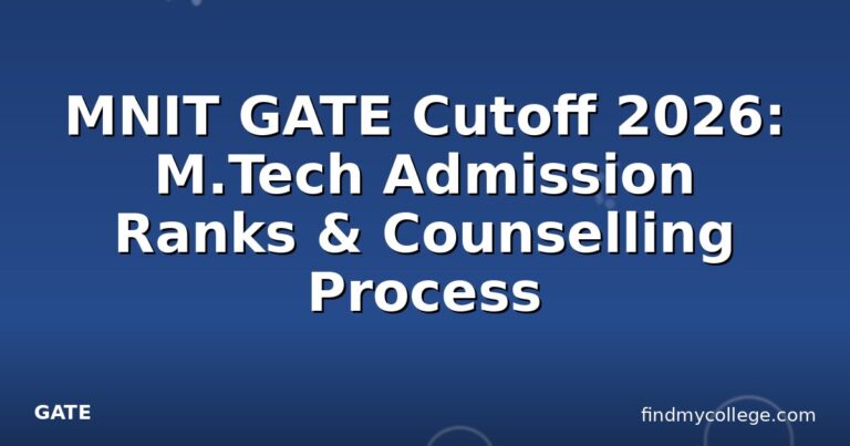 MNIT GATE Cutoff 2026: M.Tech Admission Ranks & Counselling Process