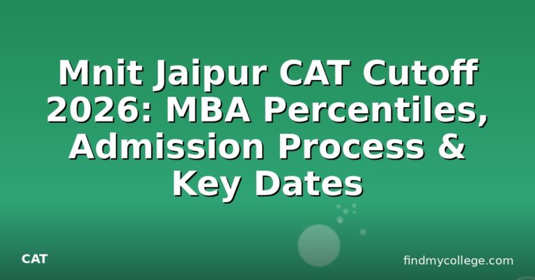 Mnit Jaipur CAT Cutoff 2026: MBA Percentiles, Admission Process & Key Dates