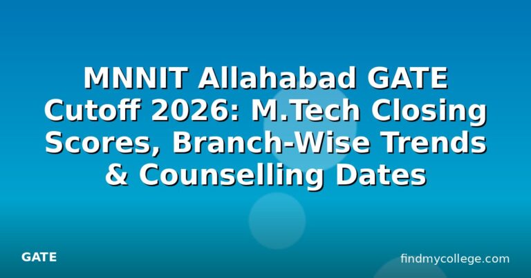 MNNIT Allahabad GATE Cutoff 2026: M.Tech Closing Scores, Branch-Wise Trends & Counselling Dates