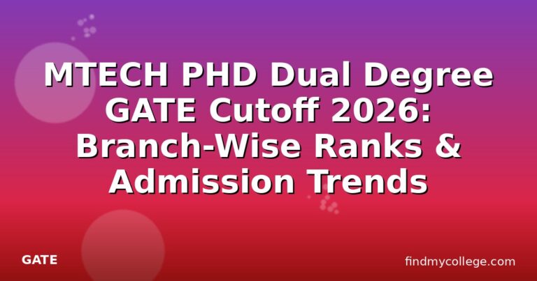 MTECH PHD Dual Degree GATE Cutoff 2026: Branch-Wise Ranks & Admission Trends