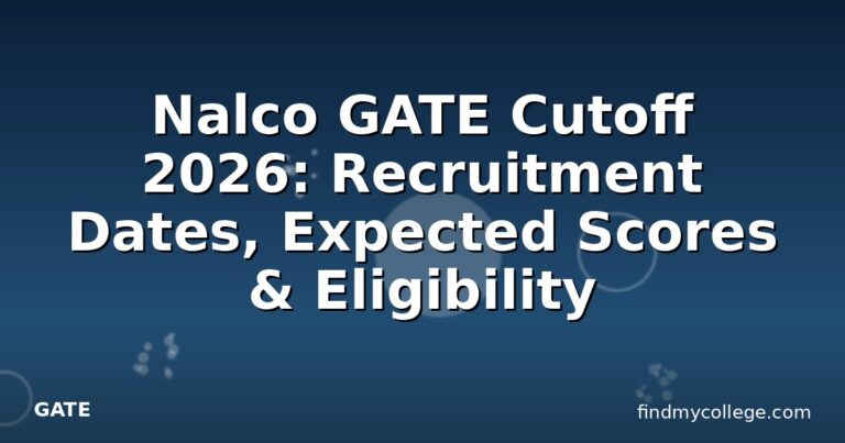 Nalco GATE Cutoff 2026: Recruitment Dates, Expected Scores & Eligibility