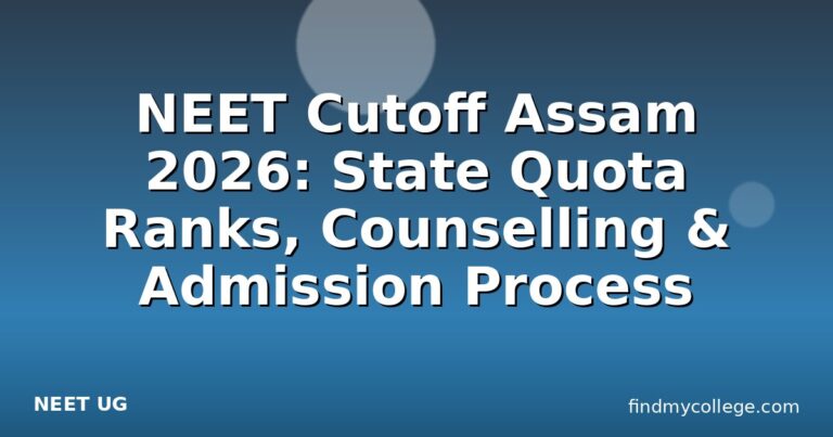 NEET Cutoff Assam 2026: State Quota Ranks, Counselling & Admission Process