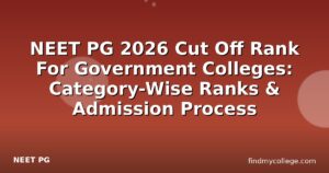 NEET PG 2026 Cut Off Rank For Government Colleges: Category-Wise Ranks & Admission Process