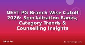 NEET PG Branch Wise Cutoff 2026: Specialization Ranks, Category Trends & Counselling Insights