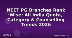 NEET PG Branches Rank Wise: All India Quota, Category & Counselling Trends 2026