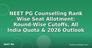 NEET PG Counselling Rank Wise Seat Allotment: Round-Wise Cutoffs, All India Quota & 2026 Outlook