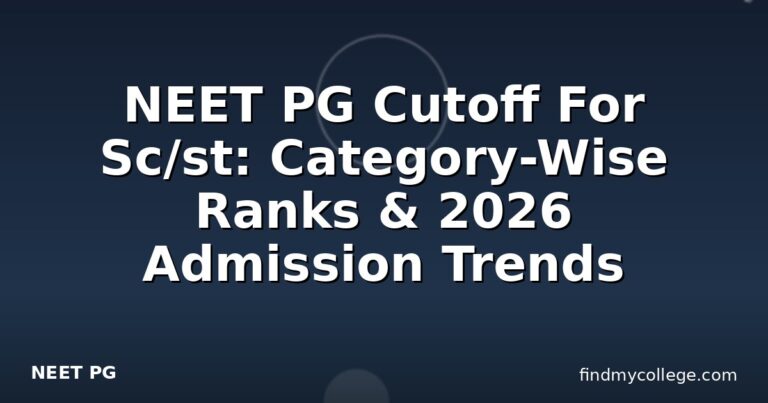 NEET PG Cutoff For Sc/st: Category-Wise Ranks & 2026 Admission Trends