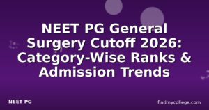 NEET PG General Surgery Cutoff 2026: Category-Wise Ranks & Admission Trends
