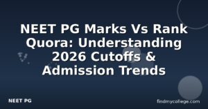 NEET PG Marks Vs Rank Quora: Understanding 2026 Cutoffs & Admission Trends
