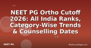 NEET PG Ortho Cutoff 2026: All India Ranks, Category-Wise Trends & Counselling Dates