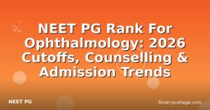 NEET PG Rank For Ophthalmology: 2026 Cutoffs, Counselling & Admission Trends