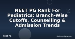 NEET PG Rank For Pediatrics: Branch-Wise Cutoffs, Counselling & Admission Trends