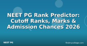 NEET PG Rank Predictor: Cutoff Ranks, Marks & Admission Chances 2026