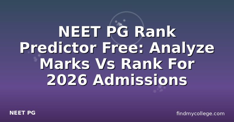 NEET PG Rank Predictor Free: Analyze Marks Vs Rank For 2026 Admissions