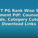NEET PG Rank Wise Seat Allotment Pdf: Counselling Rounds, Category Cutoffs & Download Links
