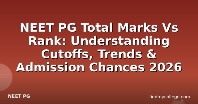 NEET PG Total Marks Vs Rank: Understanding Cutoffs, Trends & Admission Chances 2026