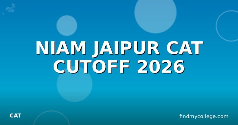 NIAM JAIPUR CAT CUTOFF 2026
