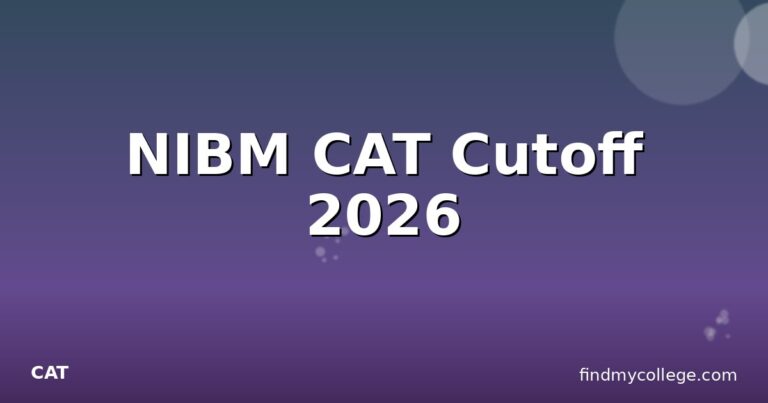 NIBM CAT Cutoff 2026