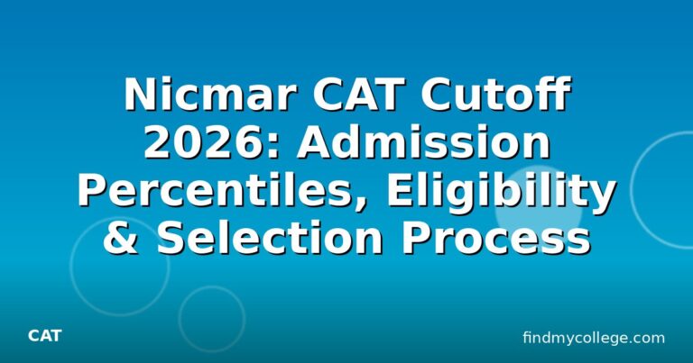 Nicmar CAT Cutoff 2026: Admission Percentiles, Eligibility & Selection Process