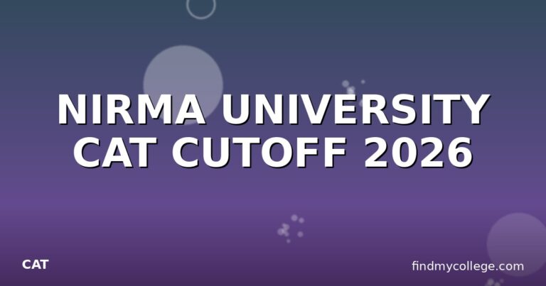NIRMA UNIVERSITY CAT CUTOFF 2026