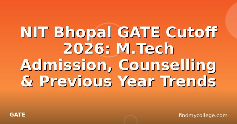 NIT Bhopal GATE Cutoff 2026: M.Tech Admission, Counselling & Previous Year Trends