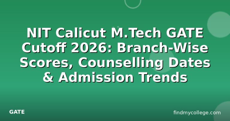 NIT Calicut M.Tech GATE Cutoff 2026: Branch-Wise Scores, Counselling Dates & Admission Trends