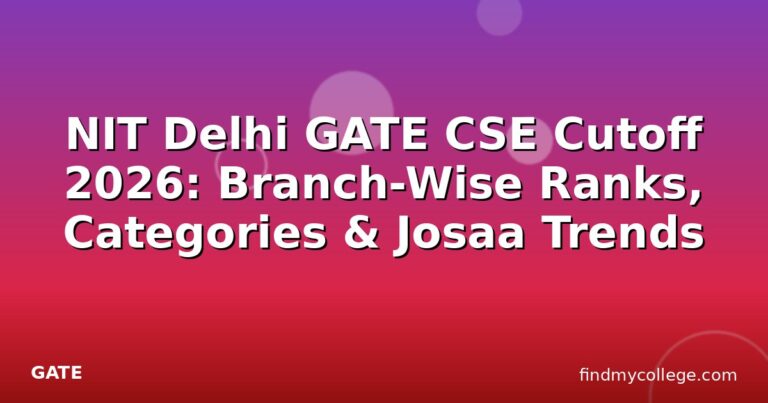 NIT Delhi GATE CSE Cutoff 2026: Branch-Wise Ranks, Categories & Josaa Trends