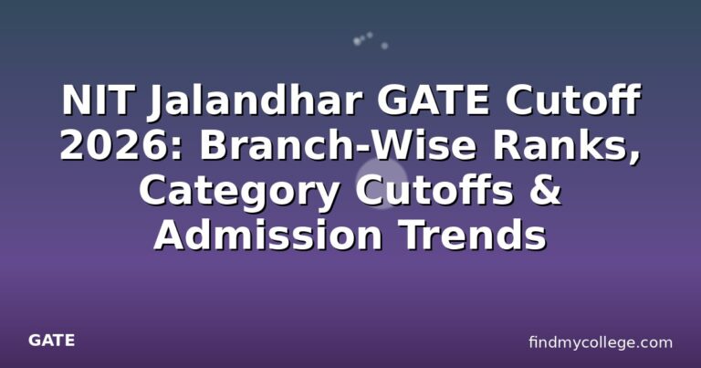 NIT Jalandhar GATE Cutoff 2026: Branch-Wise Ranks, Category Cutoffs & Admission Trends