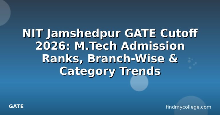 NIT Jamshedpur GATE Cutoff 2026: M.Tech Admission Ranks, Branch-Wise & Category Trends