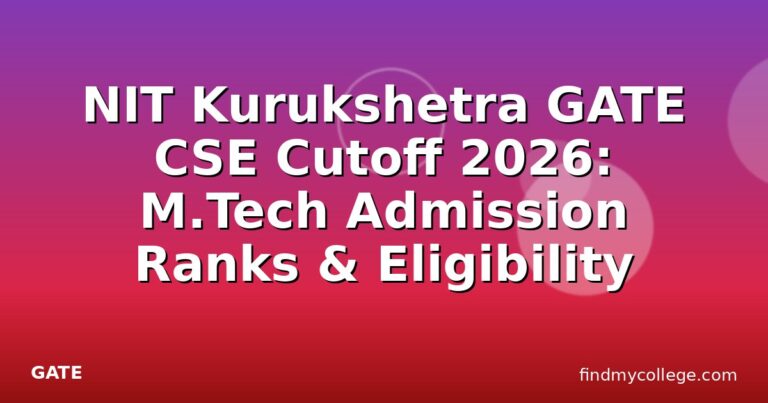 NIT Kurukshetra GATE CSE Cutoff 2026: M.Tech Admission Ranks & Eligibility