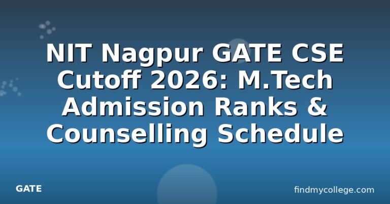 NIT Nagpur GATE CSE Cutoff 2026: M.Tech Admission Ranks & Counselling Schedule