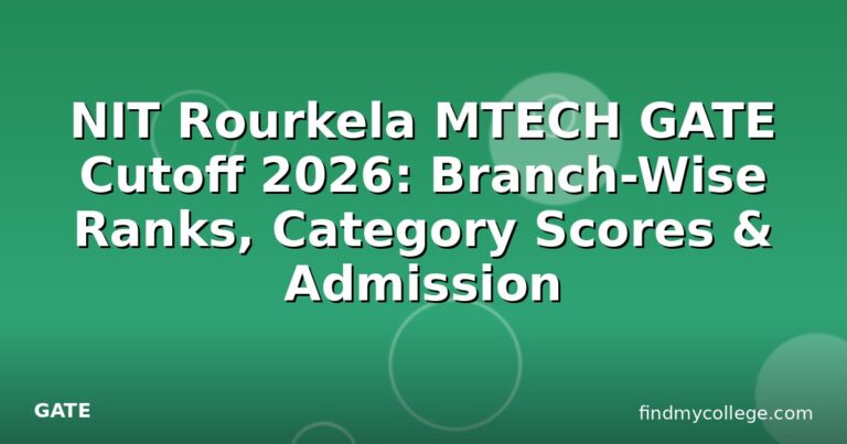 NIT Rourkela MTECH GATE Cutoff 2026: Branch-Wise Ranks, Category Scores & Admission