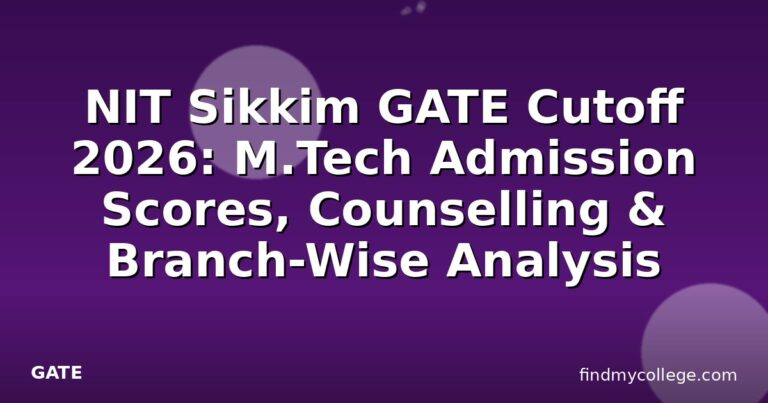 NIT Sikkim GATE Cutoff 2026: M.Tech Admission Scores, Counselling & Branch-Wise Analysis