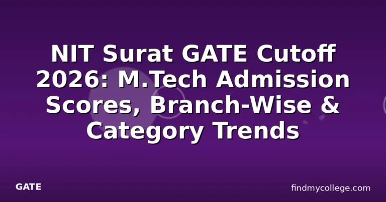 NIT Surat GATE Cutoff 2026: M.Tech Admission Scores, Branch-Wise & Category Trends