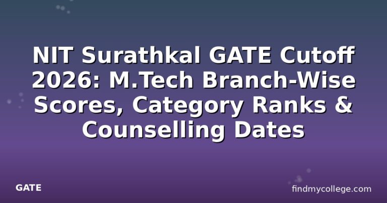 NIT Surathkal GATE Cutoff 2026: M.Tech Branch-Wise Scores, Category Ranks & Counselling Dates