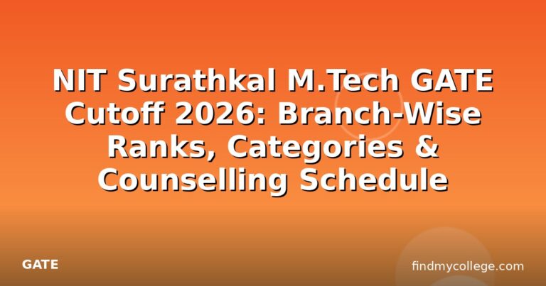 NIT Surathkal M.Tech GATE Cutoff 2026: Branch-Wise Ranks, Categories & Counselling Schedule