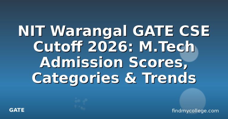 NIT Warangal GATE CSE Cutoff 2026: M.Tech Admission Scores, Categories & Trends
