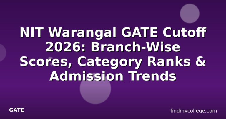 NIT Warangal GATE Cutoff 2026: Branch-Wise Scores, Category Ranks & Admission Trends