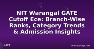 NIT Warangal GATE Cutoff Ece: Branch-Wise Ranks, Category Trends & Admission Insights