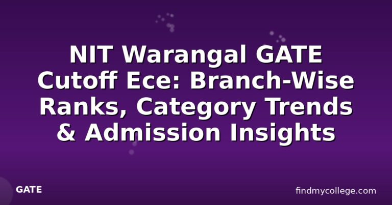 NIT Warangal GATE Cutoff Ece: Branch-Wise Ranks, Category Trends & Admission Insights