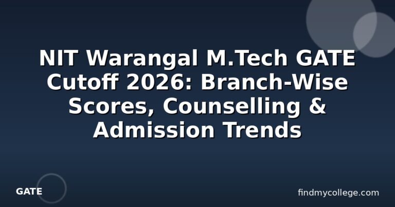 NIT Warangal M.Tech GATE Cutoff 2026: Branch-Wise Scores, Counselling & Admission Trends