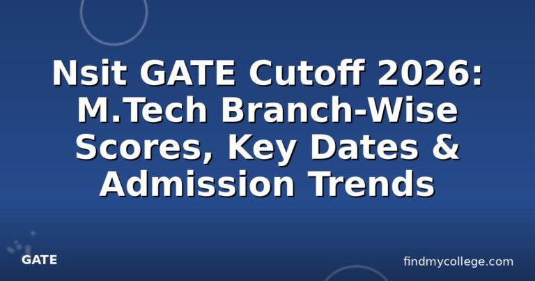 Nsit GATE Cutoff 2026: M.Tech Branch-Wise Scores, Key Dates & Admission Trends