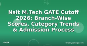 Nsit M.Tech GATE Cutoff 2026: Branch-Wise Scores, Category Trends & Admission Process