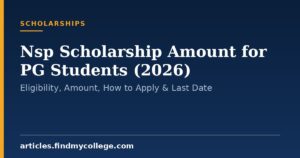 Nsp Scholarship Amount for PG Students (2026): Eligibility, Amount, How to Apply & Last Date