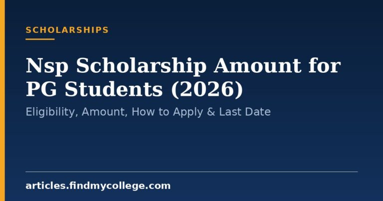 Nsp Scholarship Amount for PG Students (2026): Eligibility, Amount, How to Apply & Last Date