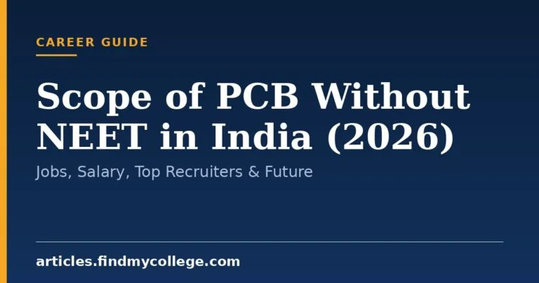 Scope of PCB Without NEET in India (2026): Jobs, Salary, Top Recruiters & Future